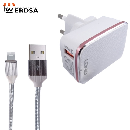 شارژر دیواری الدینیو مدل A1204Q به همراه کابل تبدیل microUSB