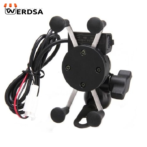 پایه نگهدارنده موبایل شارژر دار مناسب برای موتورسیکلت مدل Phone charging bracke