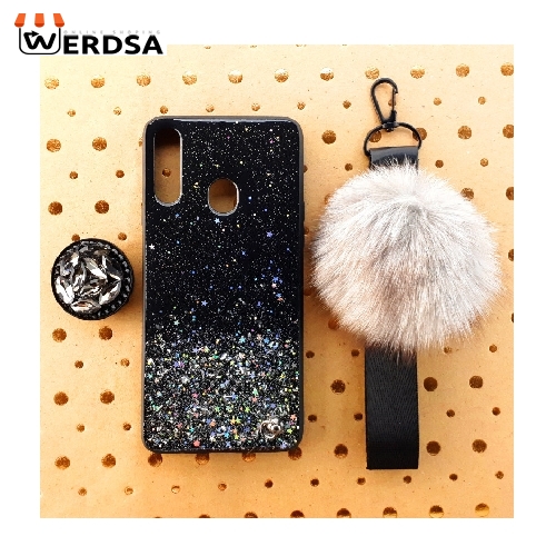 کاور طرح ستاره کد 01 مناسب برای گوشی موبایل سامسونگ Galaxy A20s به همراه بند و پایه نگهدارنده