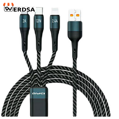 کابل تبدیل USB به microUSB /USB-C / لایتنینگ اوی مدل CL-972 طول 1.2 متر
