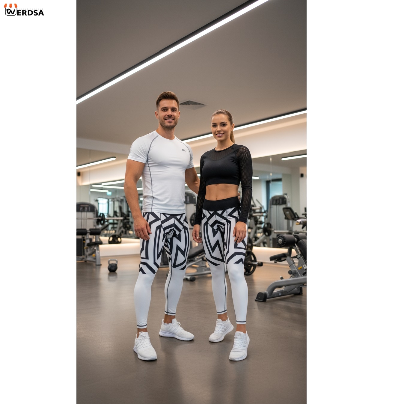 لگ ورزشی سفید مشکی پاتیک حرفه ایی فری سایز کد 3035