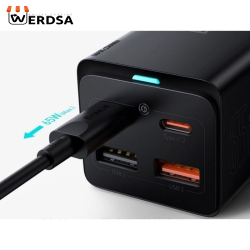 شارژر رومیزی باسئوس مدل GaN3 Pro-65W به همراه کابل USB-C
