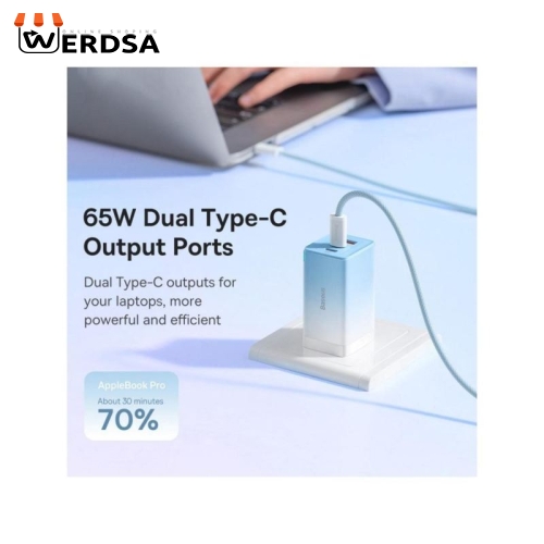 شارژر دیواری باسئوس مدل CCGGP-65W به همراه کابل USB-C