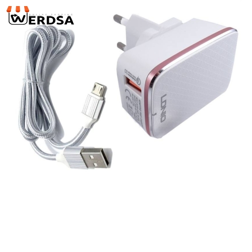 شارژر دیواری الدینیو مدل A1204Q به همراه کابل تبدیل microUSB
