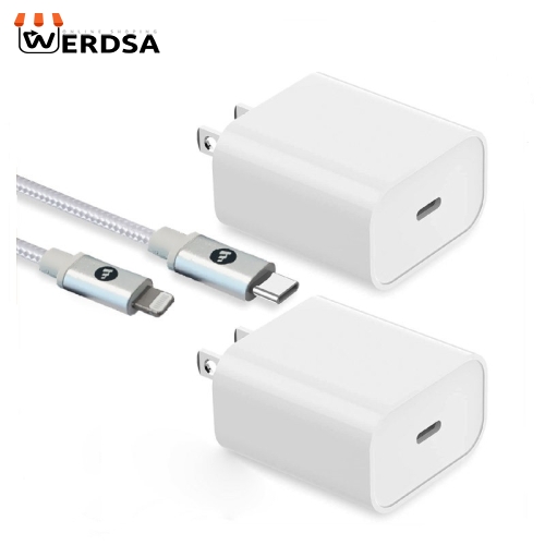 شارژر دیواری موفی مدل PD 20W به همراه کابل تبدیل لایتنینگ