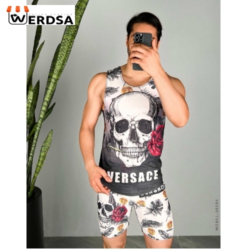 ست رکابی و شلوارک مردانه Versace مدل 30594