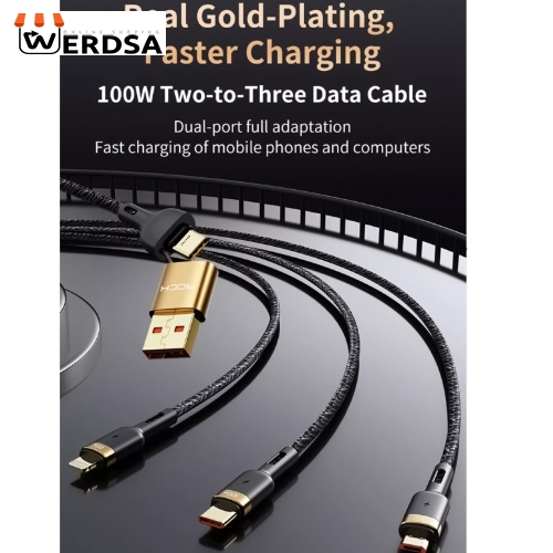 کابل تبدیل USB /USB-C به MicroUSB / USB-C / لایتنینگ راک مدل RCB0819 طول 1.2 متر