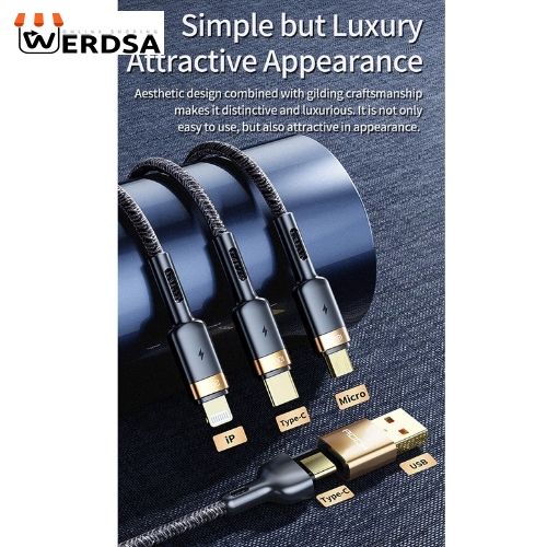 کابل تبدیل USB /USB-C به MicroUSB / USB-C / لایتنینگ راک مدل RCB0819 طول 1.2 متر