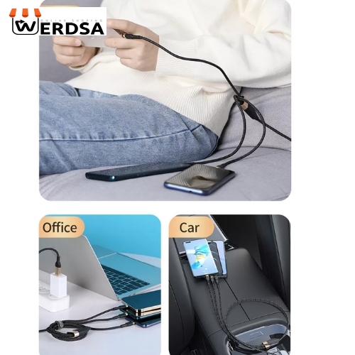کابل تبدیل USB /USB-C به MicroUSB / USB-C / لایتنینگ راک مدل RCB0819 طول 1.2 متر