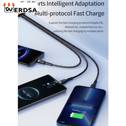 کابل تبدیل USB /USB-C به MicroUSB / USB-C / لایتنینگ راک مدل RCB0819 طول 1.2 متر