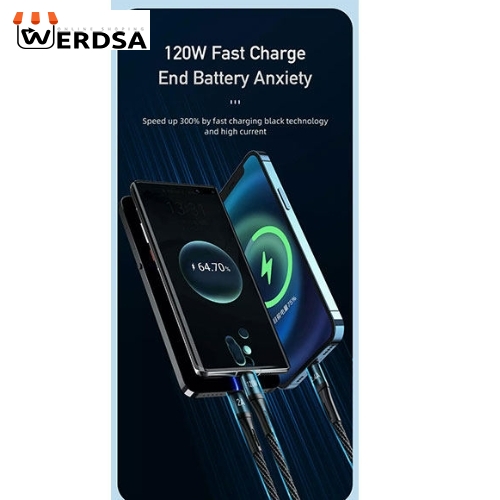 کابل تبدیل USB به microUSB /USB-C / لایتنینگ اوی مدل CL-972 طول 1.2 متر