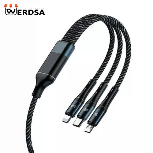 کابل تبدیل USB به microUSB /USB-C / لایتنینگ اوی مدل CL-972 طول 1.2 متر
