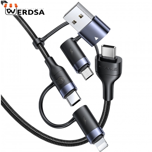 کابل تبدیل USB-c/USB به microUSB/USB-C /لایتنینگ یوسمز مدل US-SJ547 طول 1.2 متر