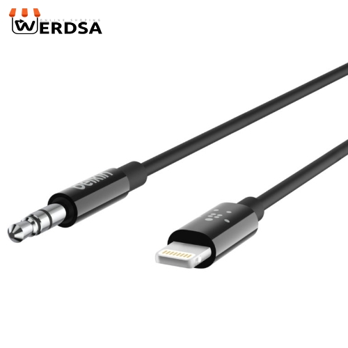 کابل تبدیل لایتنینگ به AUX بلکین مدل AV10172bt06-BLK طول 1.8 متر