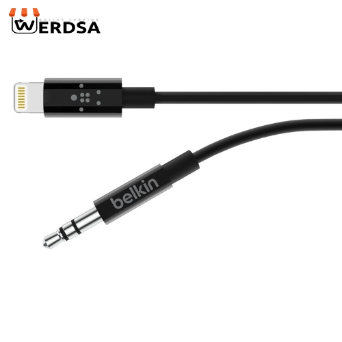 کابل تبدیل لایتنینگ به AUX بلکین مدل AV10172bt06-BLK طول 1.8 متر