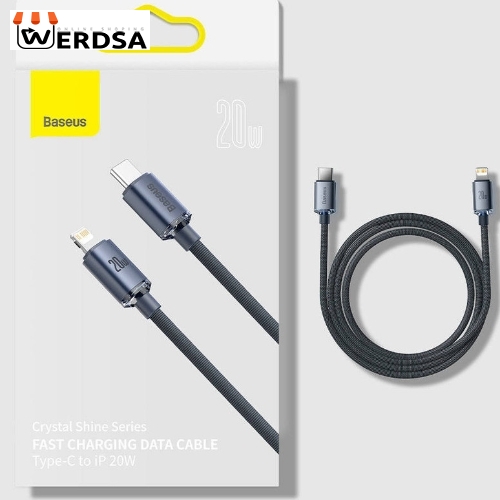کابل تبدیل USB-C به لایتنینگ باسئوس مدل Crystal Shine Series طول 1.2 متر