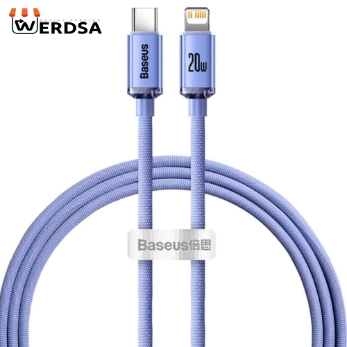 کابل تبدیل USB-C به لایتنینگ باسئوس مدل Crystal Shine Series طول 1.2 متر