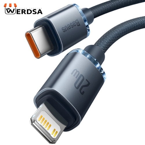 کابل تبدیل USB-C به لایتنینگ باسئوس مدل Crystal Shine Series طول 1.2 متر