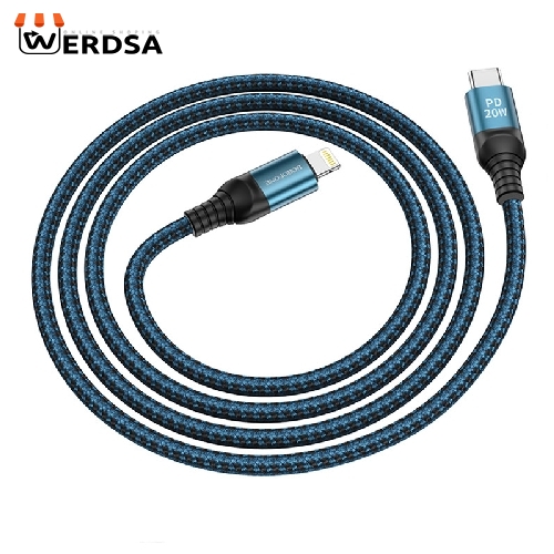 کابل تبدیل USB-C به لایتنینگ بروفون مدل BX56 20W طول 1 متر