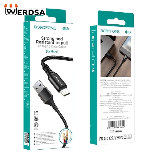 کابل تبدیل USB به MICROUSB بروفون مدل BX54 طول 1 متر