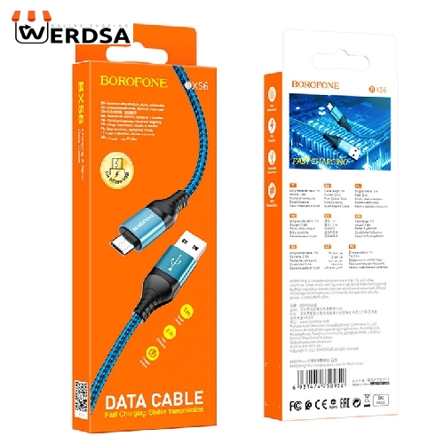 کابل تبدیل USB به MICROUSB بروفون مدل BX56 طول 1 متر