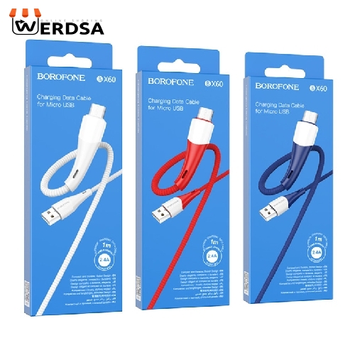 کابل تبدیل USB به MICROUSB بروفون مدل BX60 طول 1 متر