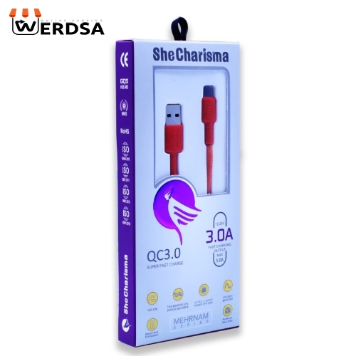 کابل تبدیل USB به microUSB شی کاریزما مدل MEHRNAM طول 1.2 متر
