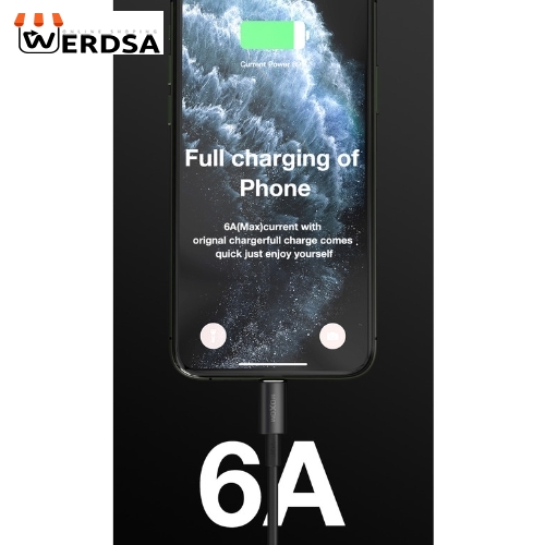 کابل تبدیل USB به USB-C موکسوم مدل MX-CB17 6A 50W طول 1.2 متر