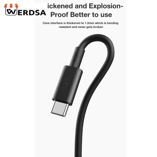 کابل تبدیل USB به USB-C موکسوم مدل MX-CB17 6A 50W طول 1.2 متر