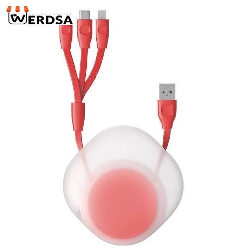 کابل تبدیل USB به USB-C/MicroUSB/لایتنینگ باسئوس مدل CAMLT-TY09 طول 0.85 متر
