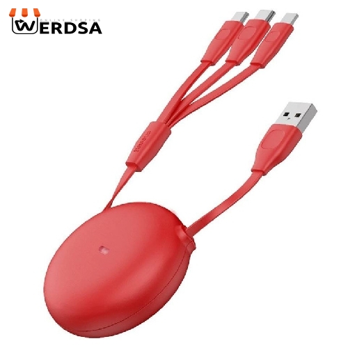 کابل تبدیل USB به USB-C/MicroUSB/لایتنینگ باسئوس مدل CAMLT-TY09 طول 0.85 متر