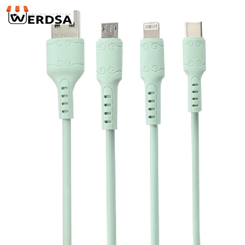 کابل تبدیل USB به USB-C / microUSB / لایتنینگ ویاکینگ مدل YTS02 طول 1.2 متر