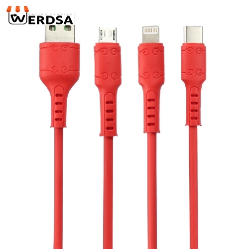 کابل تبدیل USB به USB-C / microUSB / لایتنینگ ویاکینگ مدل YTS02 طول 1.2 متر