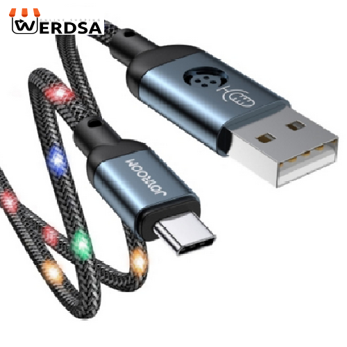 کابل تبدیل USB به USB-C جوی روم مدل چراغ دار طول 1.2 متر
