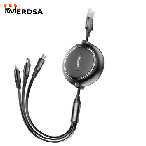 کابل تبدیل USB به USB-C/microUSB/لایتنینگ باسئوس مدل CAMLT-JH01 طول 1.2 متر