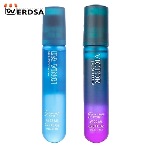 عطر جیبی مردانه ژک ساف مدل ویکتور حجم 22 میلی لیتر به همراه عطر جیبی مردانه ژک ساف مدل داوینچی