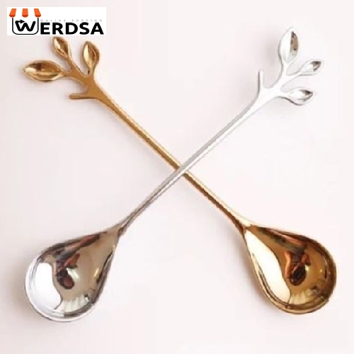 قاشق چای خوری مدل گلبرگ بسته دو عددی