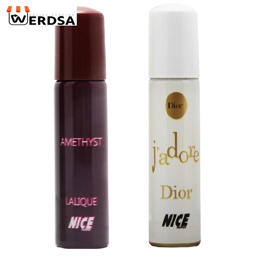 عطر جیبی زنانه نایس پاپت مدل Amethyst Lalique حجم 30 میلی لیتر به همراه عطر جیبی زنانه مدل Jador Dior حجم 30 میلی لیتر