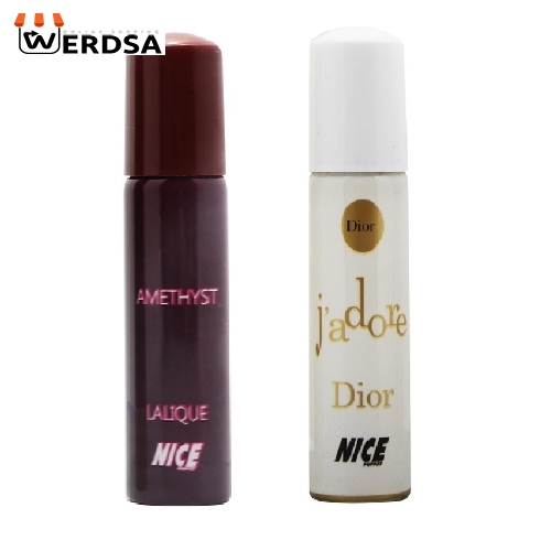 عطر جیبی زنانه نایس پاپت مدل Amethyst Lalique حجم 30 میلی لیتر به همراه عطر جیبی زنانه مدل Jador Dior حجم 30 میلی لیتر