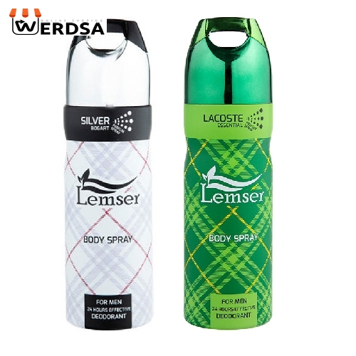 اسپری خوشبو کننده بدن مردانه لمسر مدل Lacoste - Silver Bogart حجم 200 میلی لیتر بسته 2 عددی
