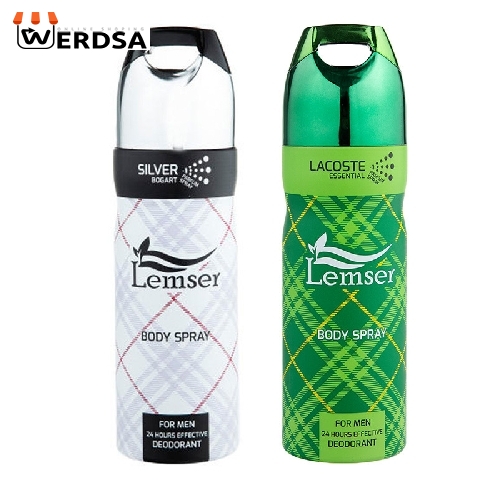 اسپری خوشبو کننده بدن مردانه لمسر مدل Lacoste - Silver Bogart حجم 200 میلی لیتر بسته 2 عددی