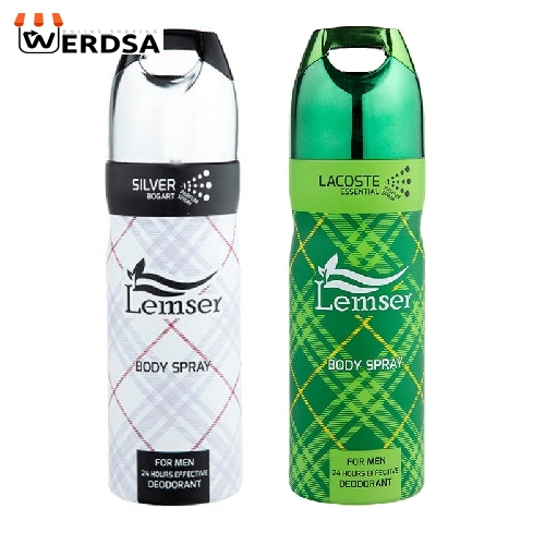 اسپری خوشبو کننده بدن مردانه لمسر مدل Lacoste - Silver Bogart حجم 200 میلی لیتر بسته 2 عددی
