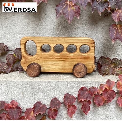 اسباب بازی چوبی مدل ماشین اتوبوس
