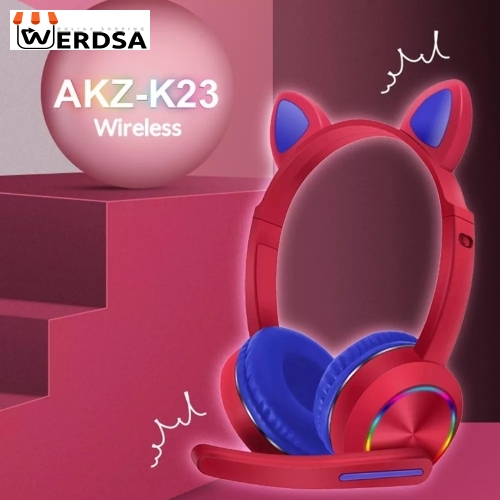 هدست بلوتوثی گربه ایی مدل ال ای دی AKZ-K23