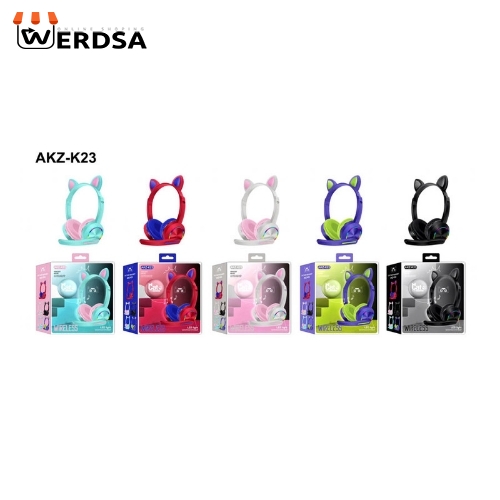 هدست بلوتوثی گربه ایی مدل ال ای دی AKZ-K23