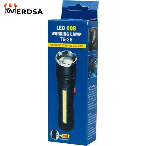 چراغ قوه پلیسی شارژی T6-26 COB 515 کد 1545