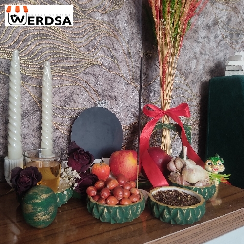 فروش هفت‌سین سنگ مصنوعی پتینه طلایی سبز