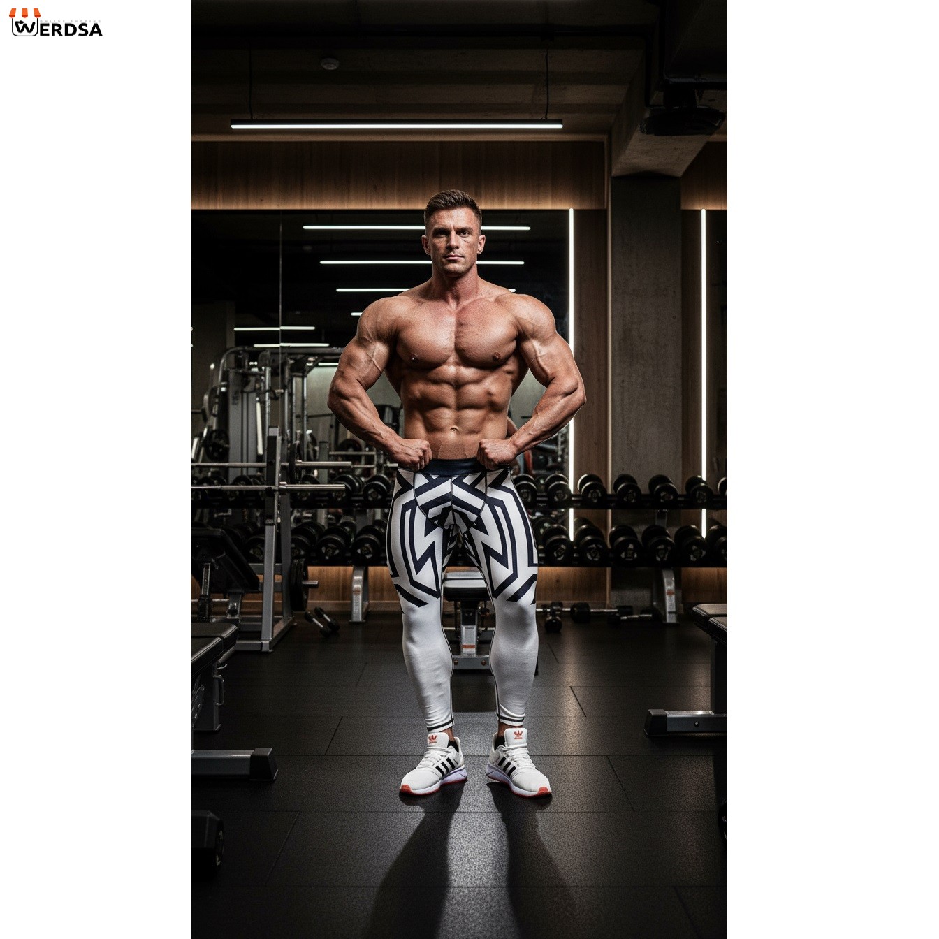 لگ ورزشی سفید مشکی پاتیک حرفه ایی فری سایز کد 3035