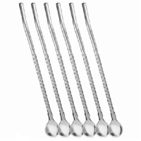 قاشق شربت خوری مدل نی دار بسته 6 عددی